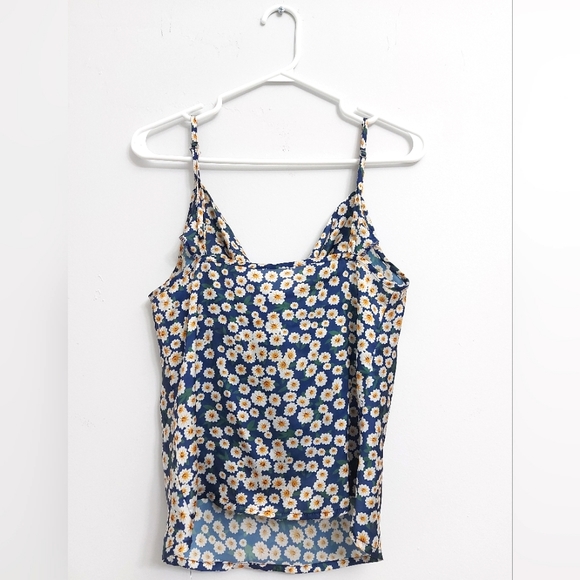Satin Blue Floral Cami - Picture 3 of 3